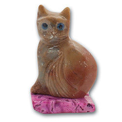 Stone Carved Cat on Base
