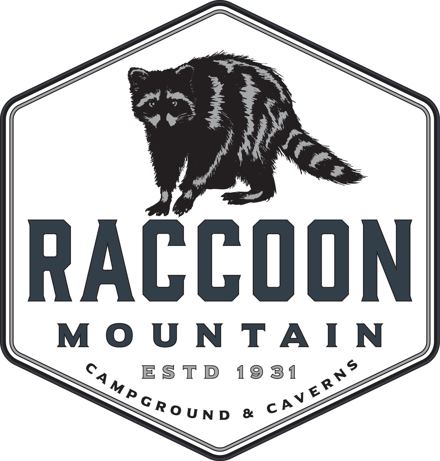 Raccoon Mountain Logo Hiking Stick Medallion