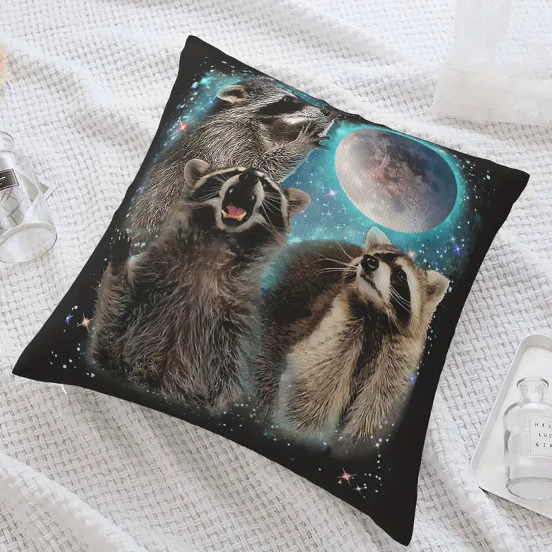 Raccoon Moon Pillow