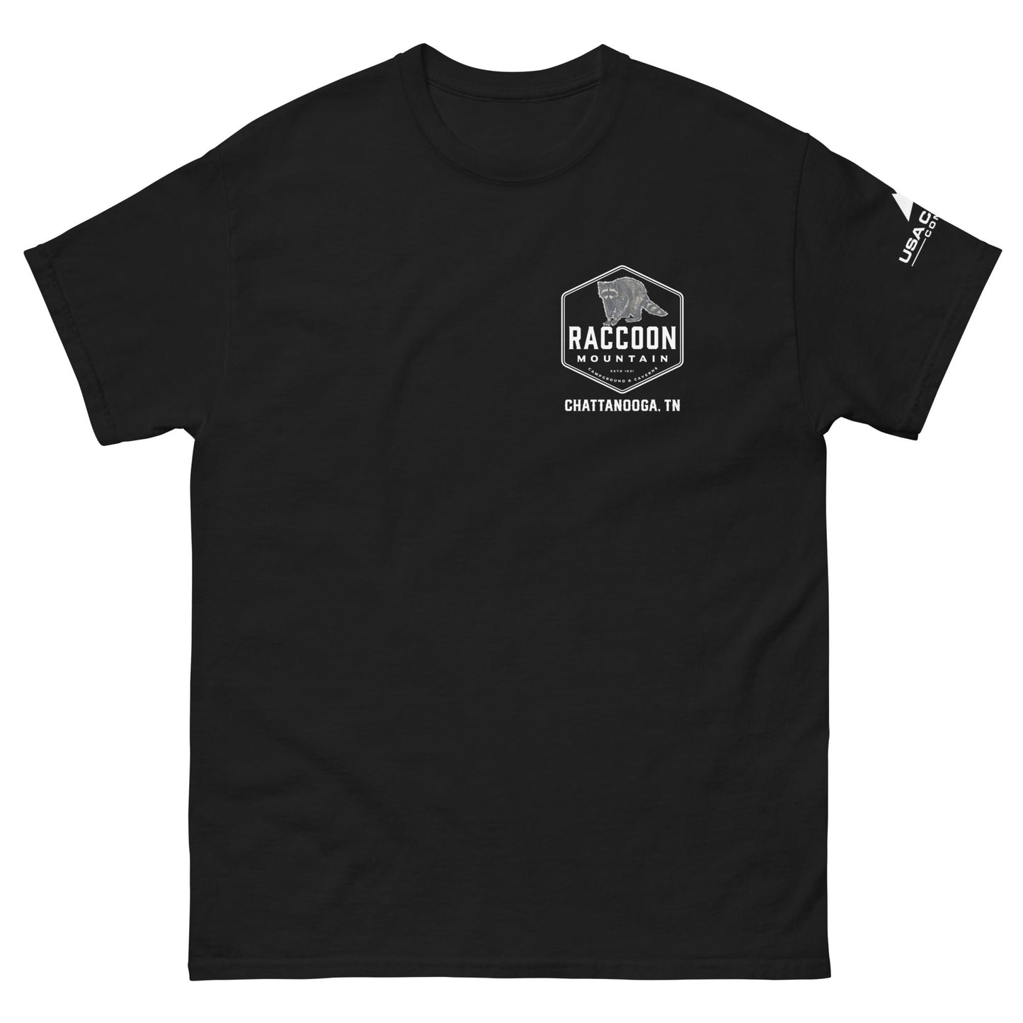Raccoon Mountain Logo (Front & Back) Unisex T-Shirt