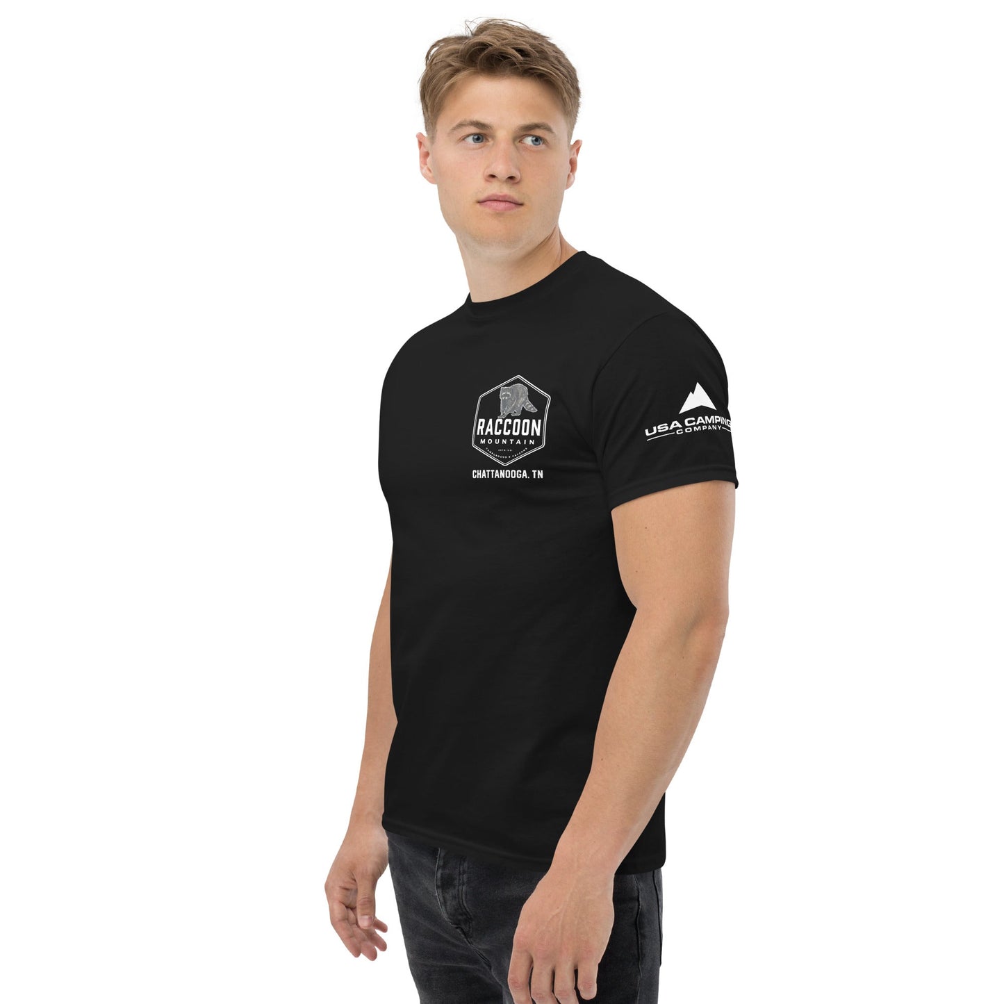 Raccoon Mountain Logo (Front & Back) Unisex T-Shirt