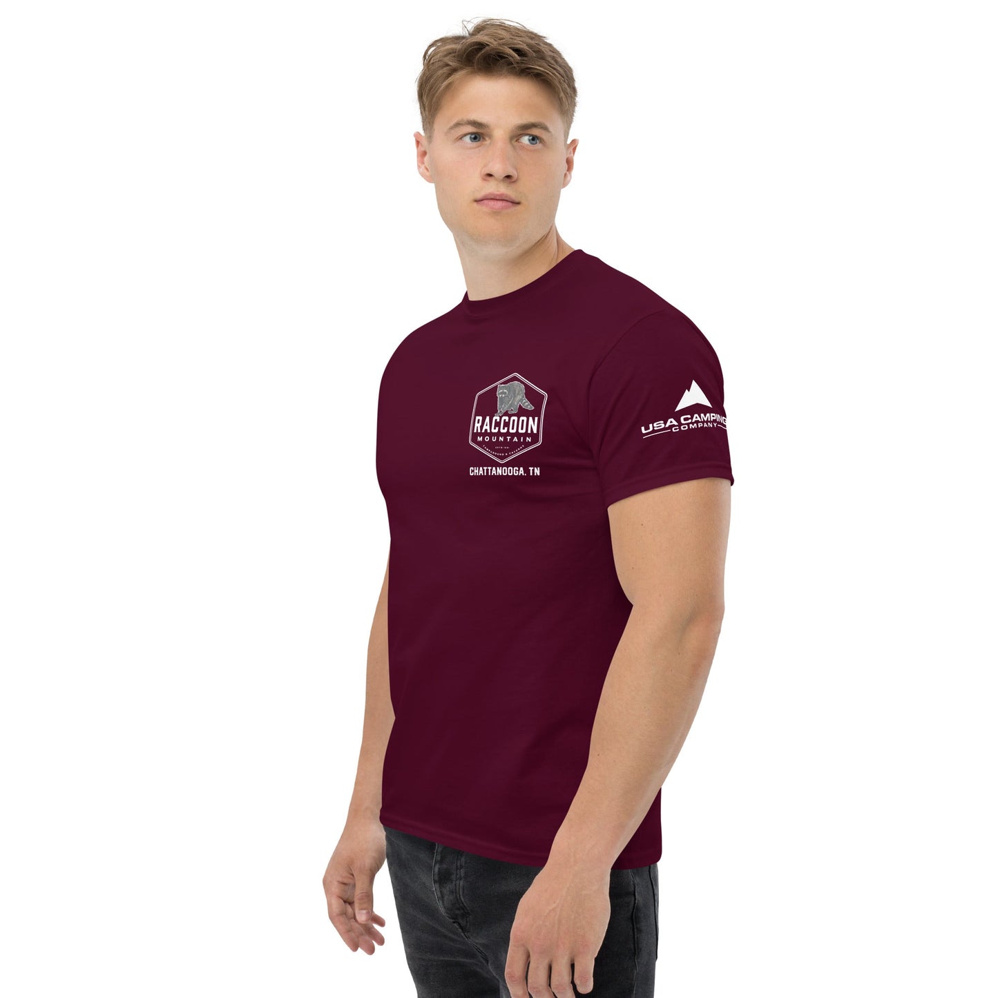 Raccoon Mountain Logo (Front & Back) Unisex T-Shirt