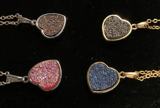 Druzy Heart Necklace