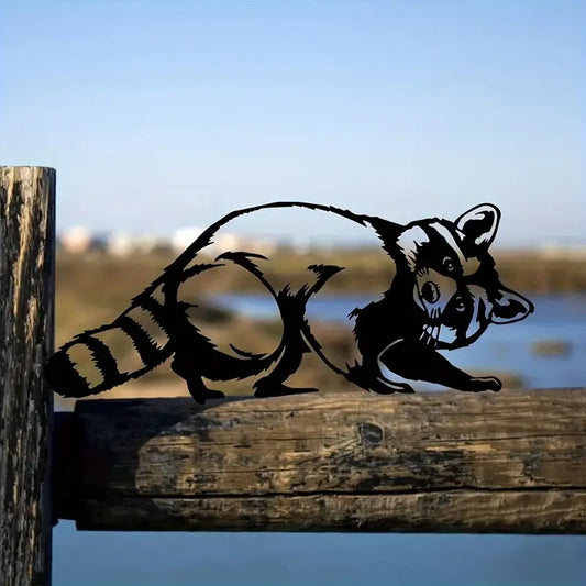 Raccoon Metal Yard Sign