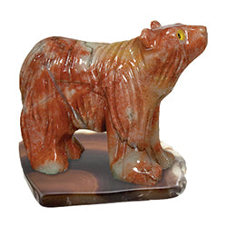 Stone Carved Bear on Base