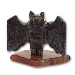 Stone Carved Bat on Base