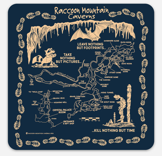 Cavers Creed Map Raccoon Mountain Magnet