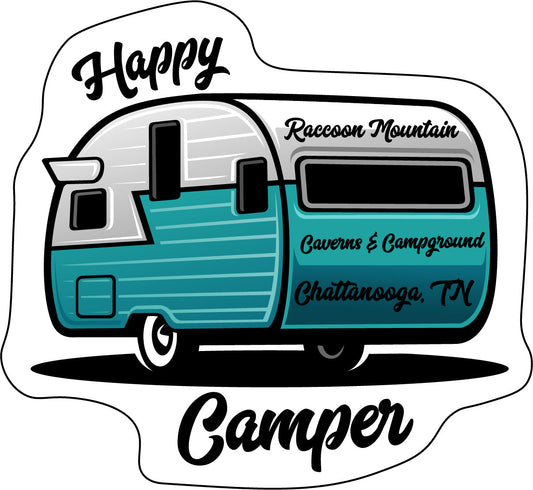 Happy Camper Raccoon Mountain Sticker