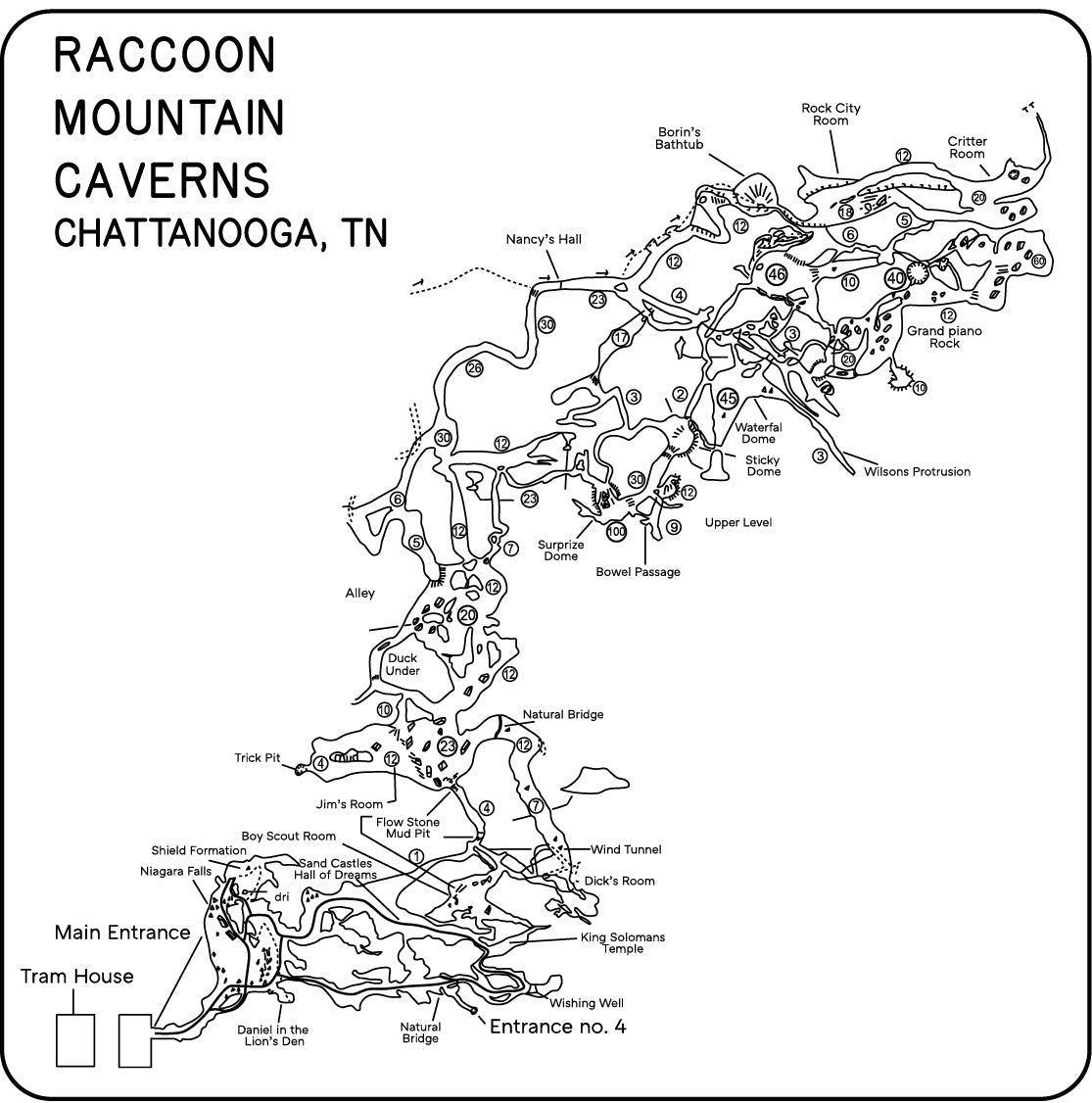 Raccoon Mountain Caverns Map Sticker