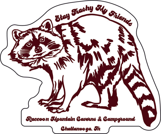 Stay Trashy My Friends Raccoon Mountain Sticker