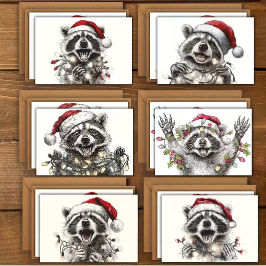 Raccoon Christmas Cards