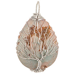 Teardrop Aura Wire Tree Necklace
