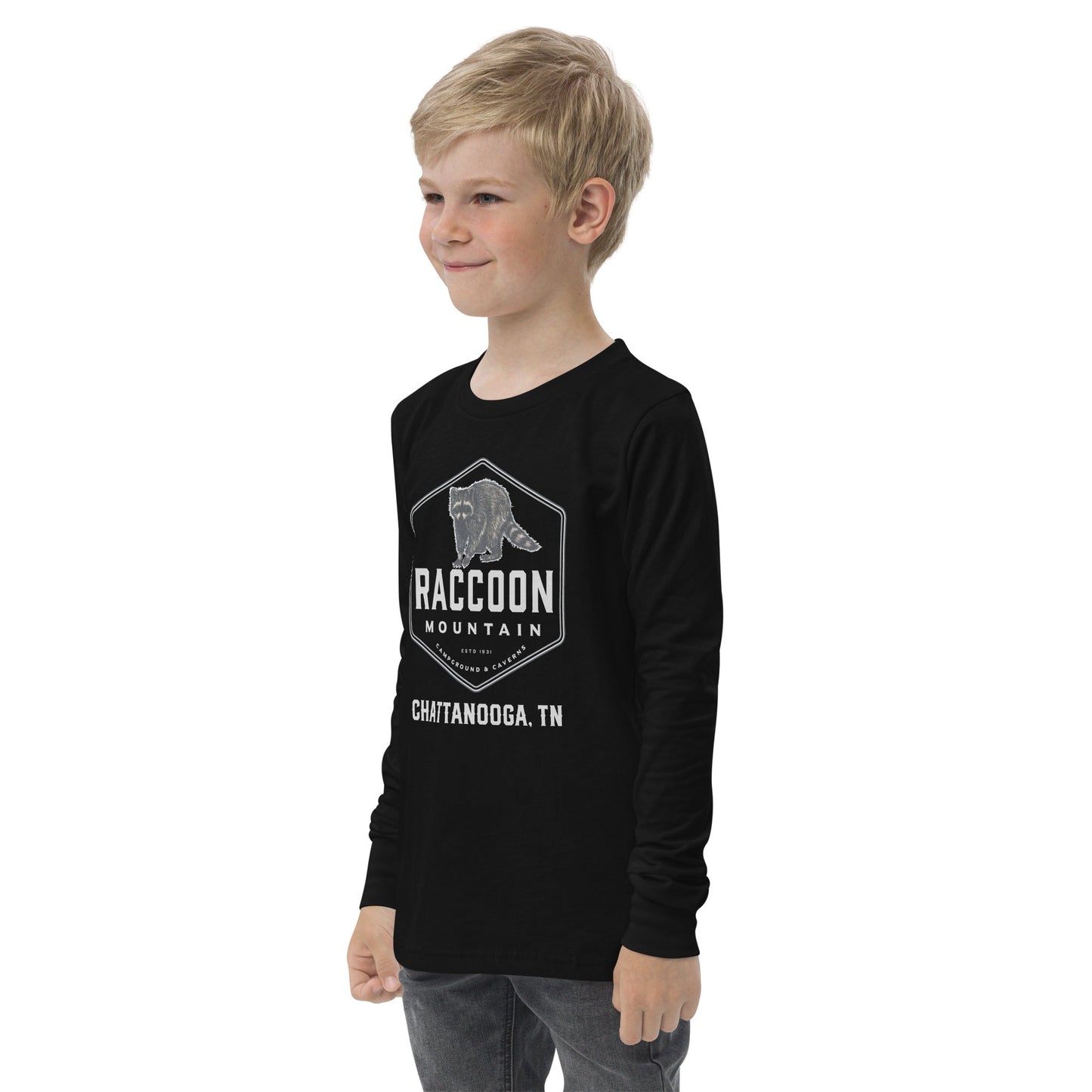 Raccoon Mountain Caverns Logo Youth Long Sleeve T-Shirt